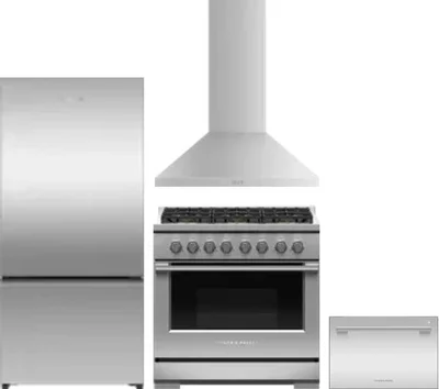 4 Piece Package Includes Refrigerator, Range, Hood And Dishwasher